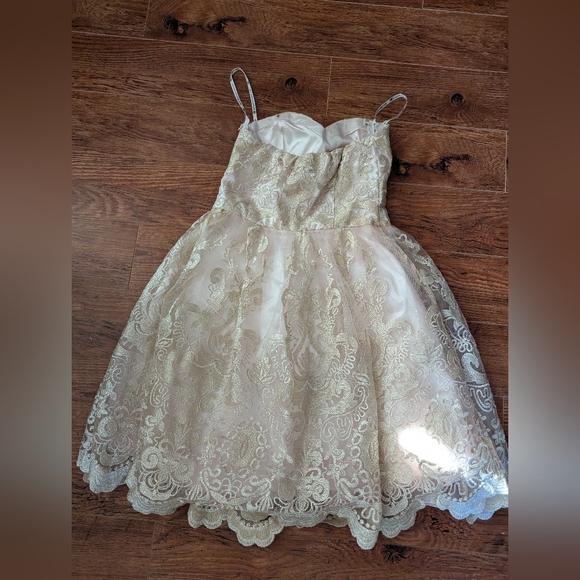 Chic Ivory Lace Formal Dress - Picture 4 of 4